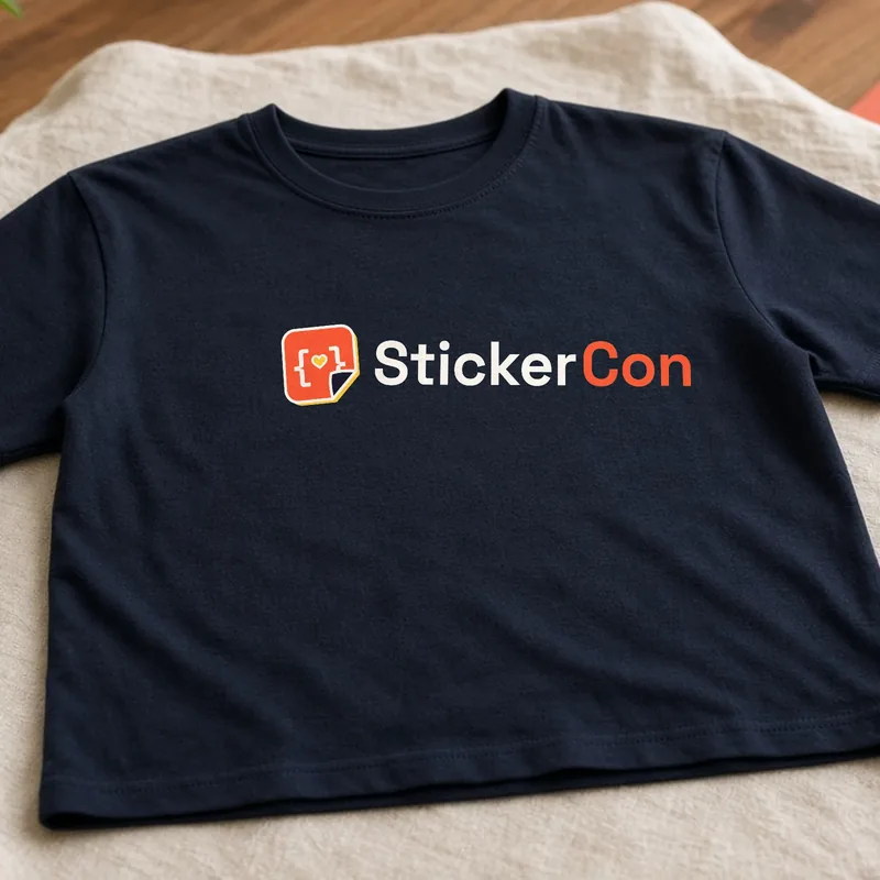 Ink tee with a StickerCon logo printed on the chest.